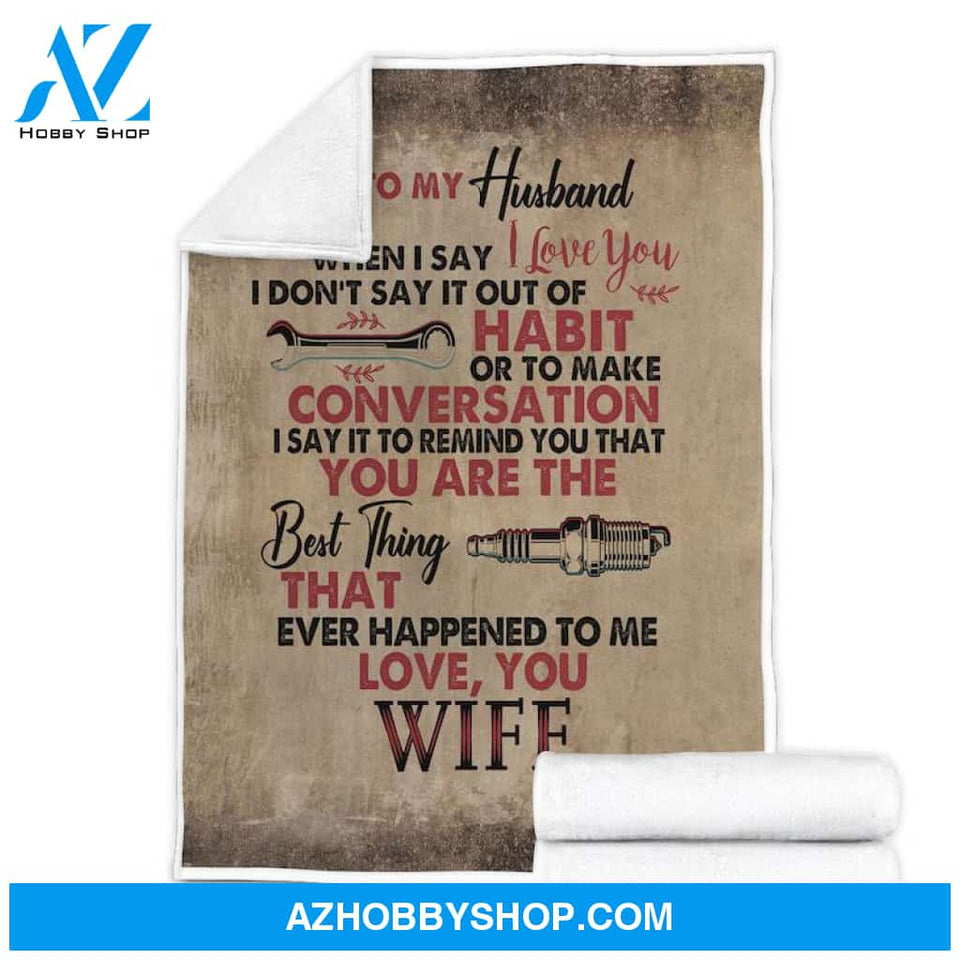 Mechanic Wrench Tool Family Love Letter To My Husband From Wife Blanket