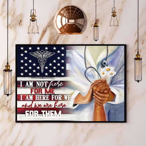 Medical Assistant I Am Not Here For Me Usa Flag Paper Poster No Frame Matte Canvas Wall Decor