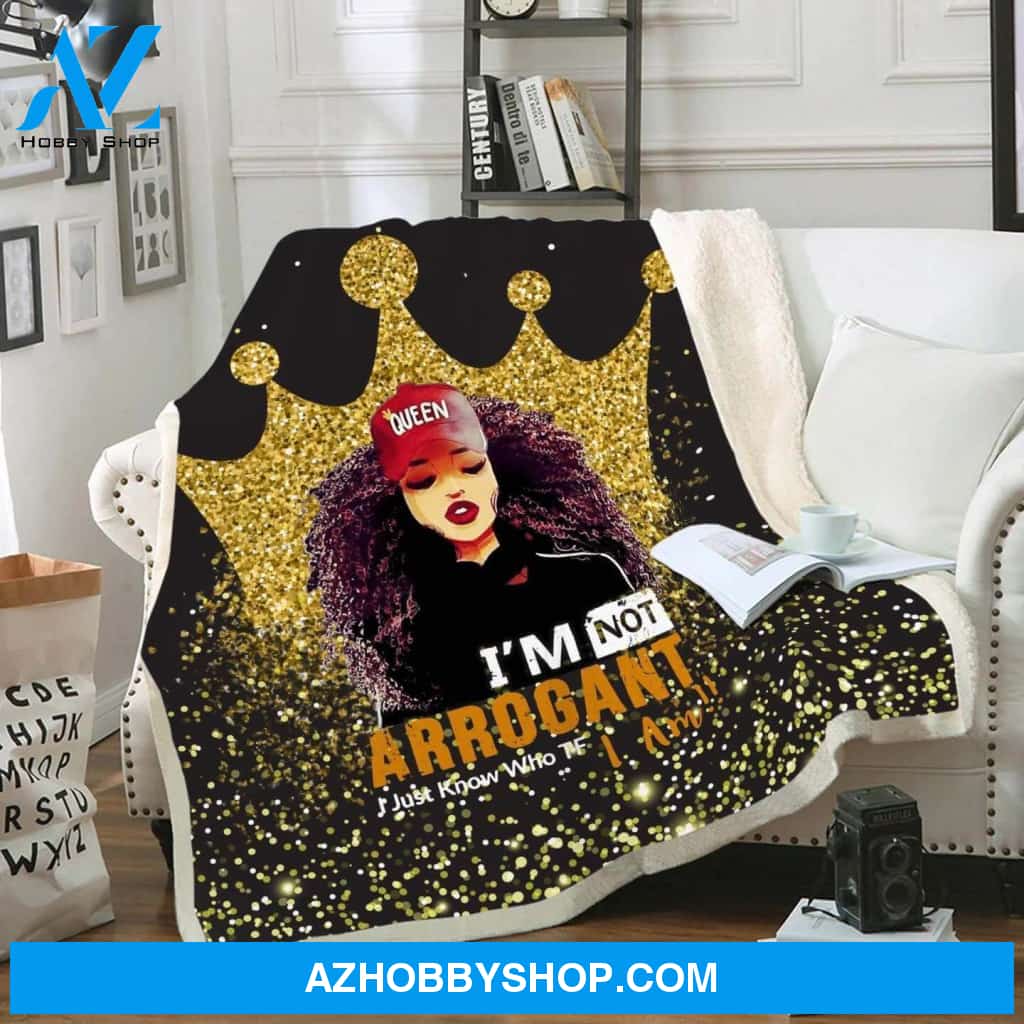 Melanin Art Blanket Black Beauty Art Fleece Blanket I'M Not Arrogant Fleece Blanket