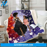 Melanin Art Print Blanket Black Woman Artwork Luxury Beauty Mom And Daughter Party