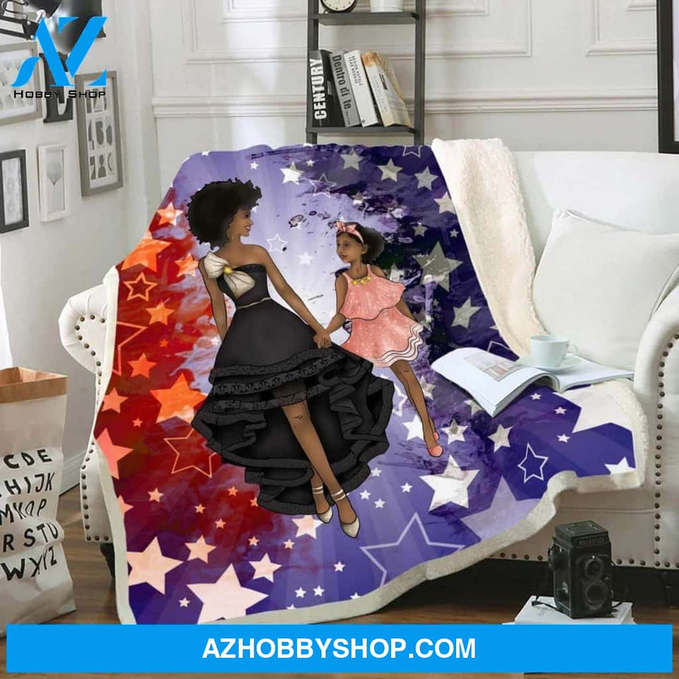 Melanin Art Print Blanket Black Woman Artwork Luxury Beauty Mom And Daughter Party