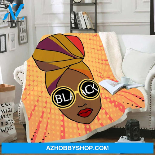 Melanin Blanket Black Girl Magic Fleece Blanket Headwraps Fleece Blanket