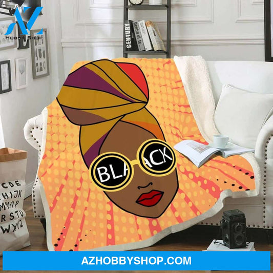 Melanin Blanket Black Girl Magic Fleece Blanket Headwraps Fleece Blanket
