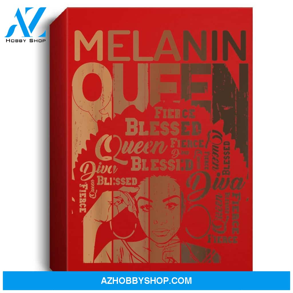 Melanin Queen African American Strong Black Natural Women Portrait Canvas