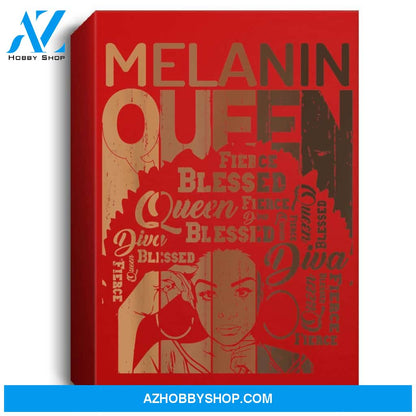 Melanin Queen African American Strong Black Natural Women Portrait Canvas