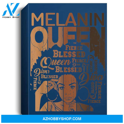 Melanin Queen African American Strong Black Natural Women Portrait Canvas