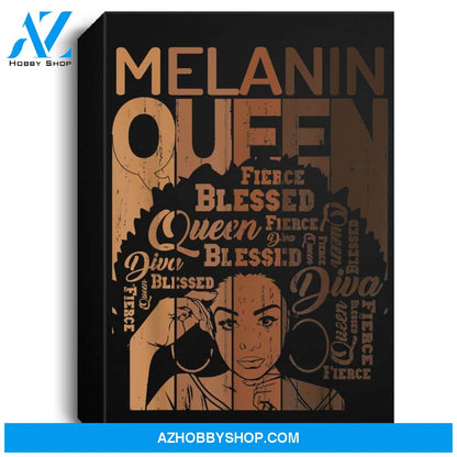 Melanin Queen African American Strong Black Natural Women Portrait Canvas