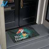 Mele Kalikimaka Tropical Jungle Birds Easy Clean Welcome DoorMat | Felt And Rubber | DO2394