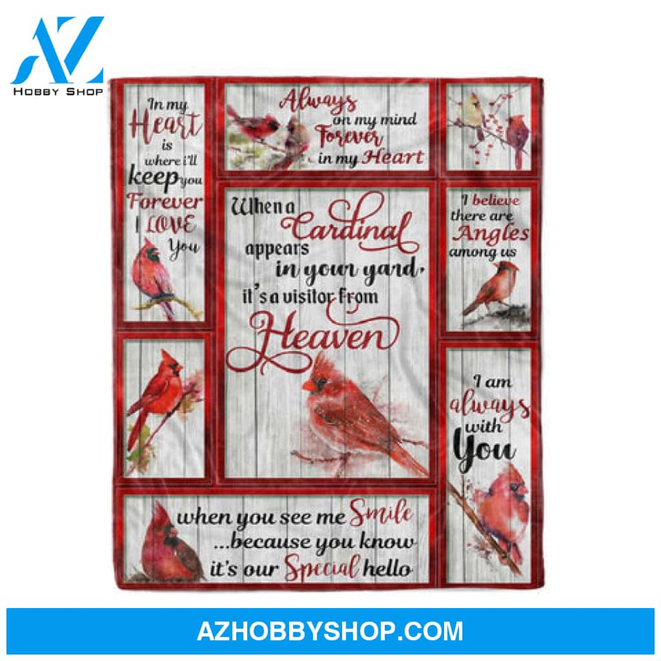 Memorial Blanket, Animal Cardinal Birds In My Heart Fleece Blanket 