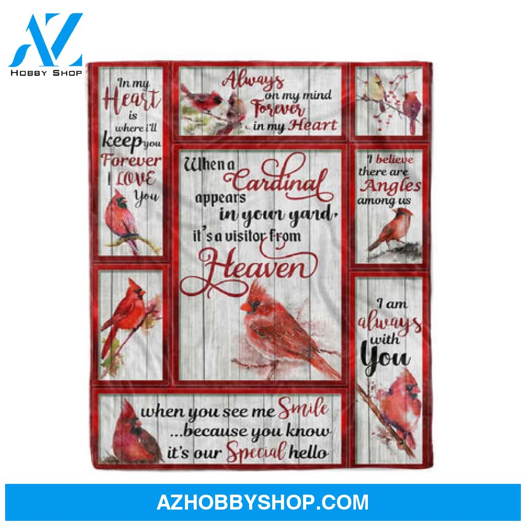 Memorial Blanket, Animal Cardinal Birds In My Heart Fleece Blanket 