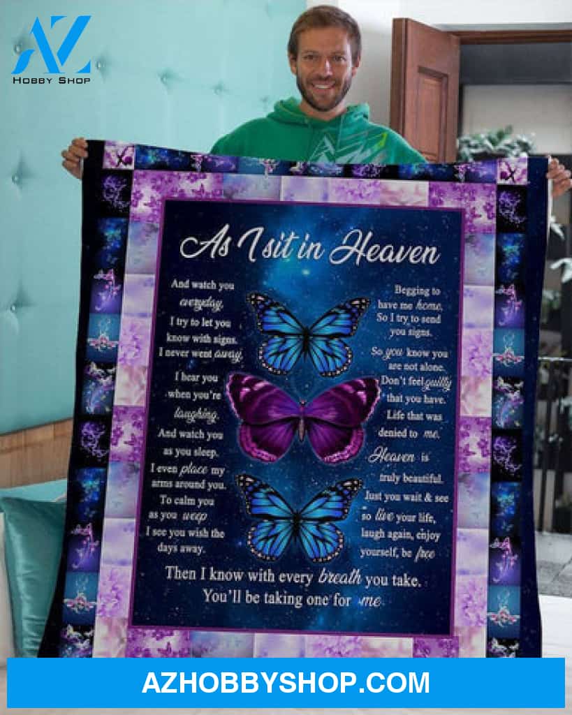 Memorial Blanket, Butterfly As I Sit In Heaven