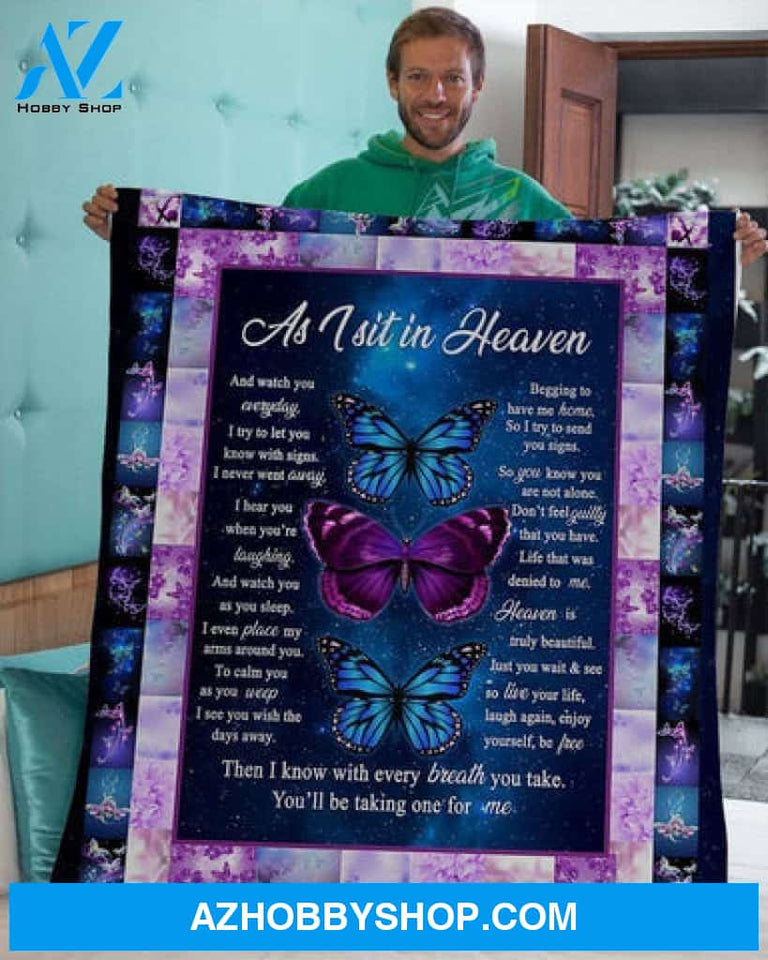 Memorial Blanket, Butterfly As I Sit In Heaven