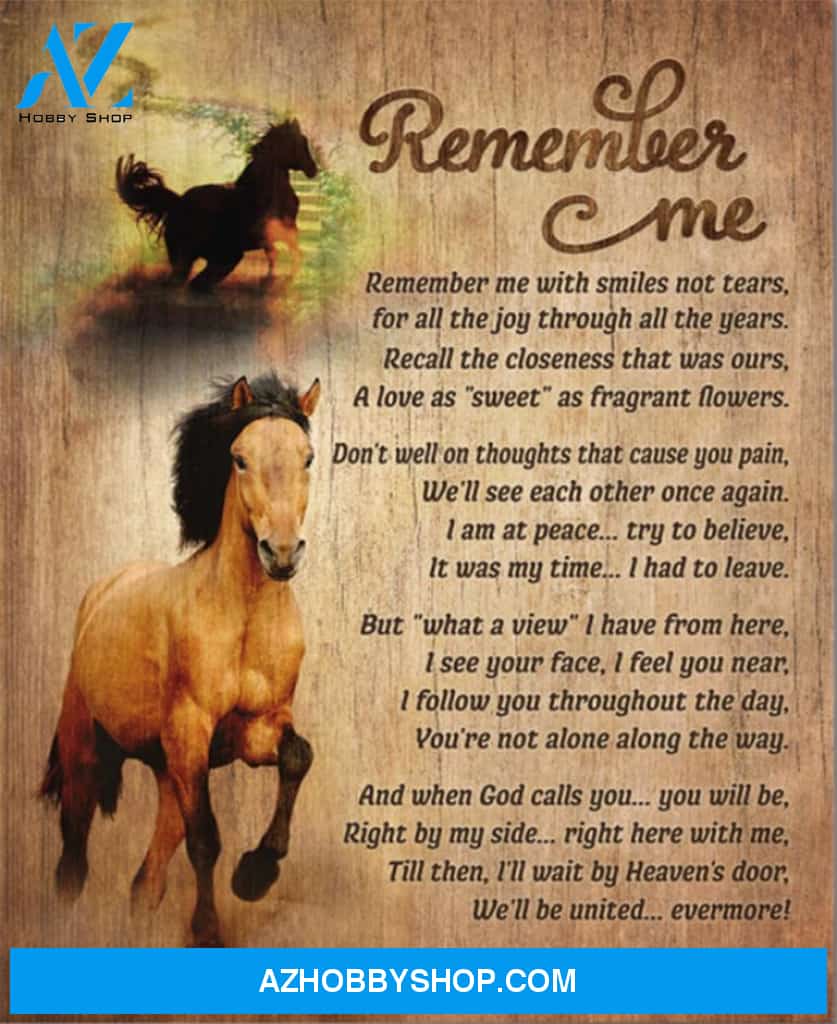 Memorial Canvas Horse Canvas Full Size Canvas Wall Art Remember Me With Smiles Not Tears