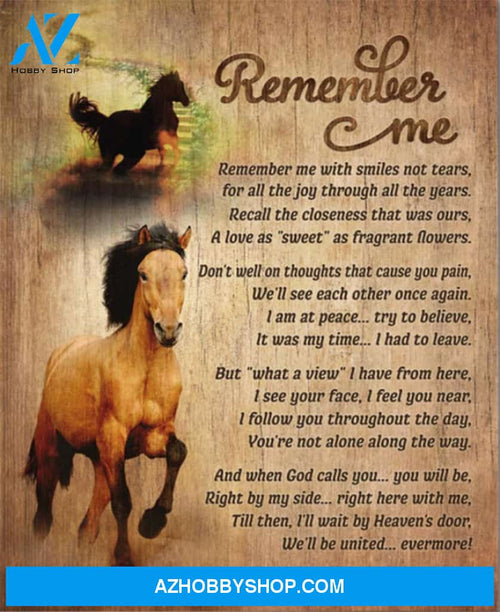 Memorial Canvas Horse Canvas Full Size Canvas Wall Art Remember Me With Smiles Not Tears