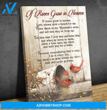 Memorial Canvases Cardinal And Rose If Roses Grow In Heaven Canvas And Poster, Wall Decor Visual Art
