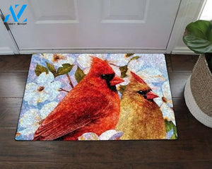 Memorial - Cardinal Bird Couple Funny Doormat Gift for Friend Family Birthday Gift Home Decor Warm House Gift Welcome Mat