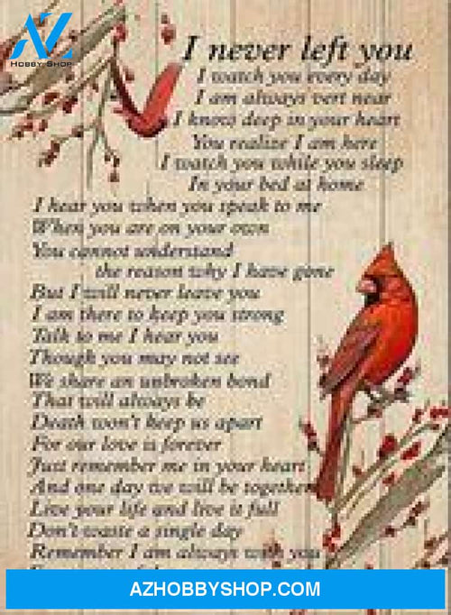 Memorial Husband Canvas Full Size Canvas Wall Art I Never Left You Cardinal Canvas