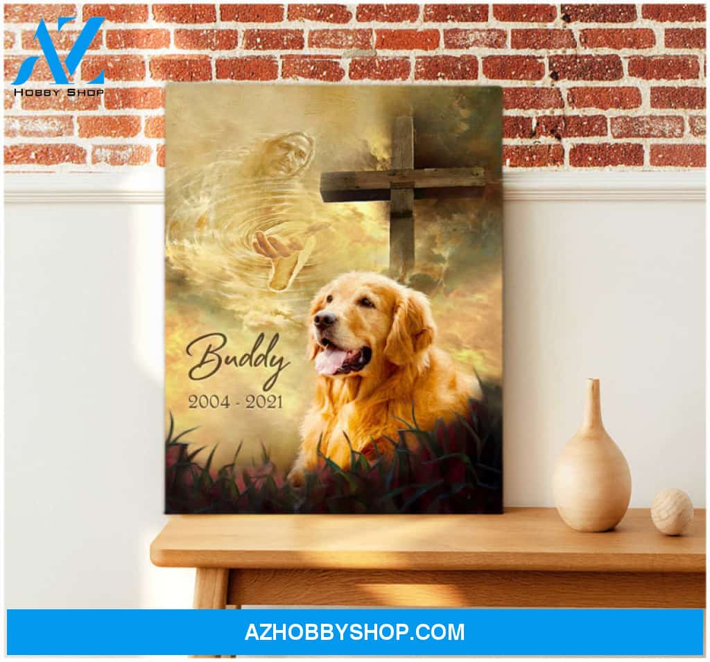 Memorial Pet Photo Take My Hand Jesus God Canvas Print