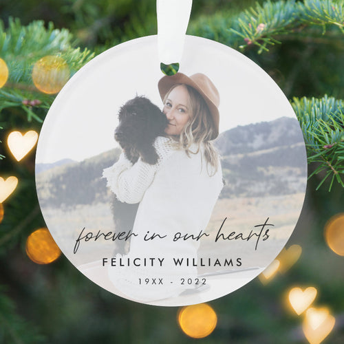 Memorial Keepsake   Forever In Our Hearts Photo Ornament