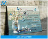Memory Canvas When You Believe Beyond What Your Eyes Can See Blue Vintage Canvas Wall Art Full Size