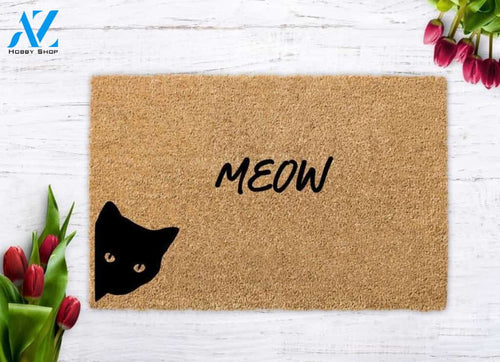 MEOW, meow cat, cute cat, cat lover, cat gift, modern doormat, unique birthday present, housewarming, Funny Gift, cat doormat, cat rug, cat mat