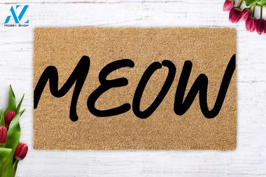 MEOW, meow cat, cute cat, cat lover, cat gift, modern doormat, unique birthday present, housewarming, Funny Gift, cat doormat, cat rug, cats