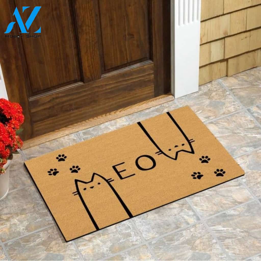 Meow Meow Cat Funny Doormat | Welcome Mat | House Warming Gift