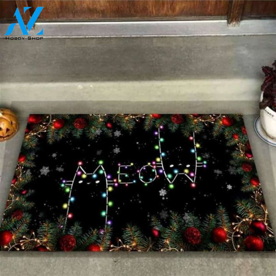 Meow Christmas Cat Doormat | Welcome Mat | House Warming Gift