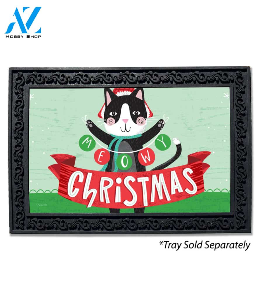 Meowy Christmas Cat Doormat - 18" x 30"