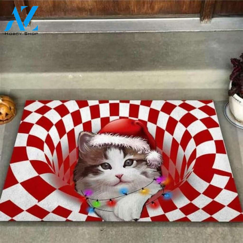 Meowy Christmas Cute Cat Doormat | Welcome Mat | House Warming Gift