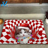 Meowy Christmas Cute Cat Doormat | Welcome Mat | House Warming Gift