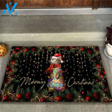 Meowy Christmas Happy Cat Doormat | Welcome Mat | House Warming Gift