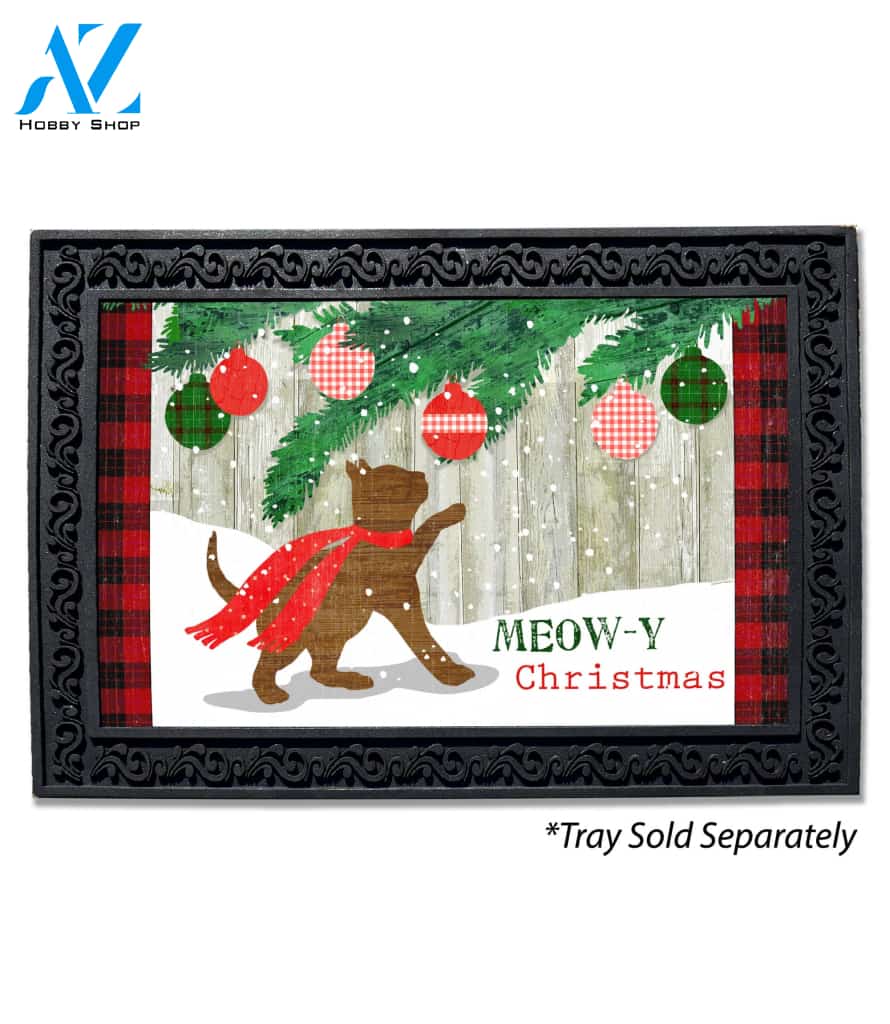 Meowy Christmas Kitten Doormat - 18" x 30"