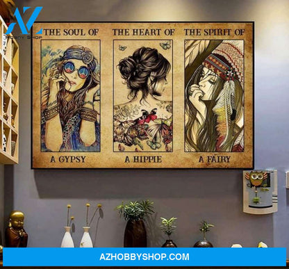Merchansite The Soul Of A Gypsy Heart Of A Hippie The Spirit Of A Fairy Poster Poster 24X36 Inches Poster Canvas