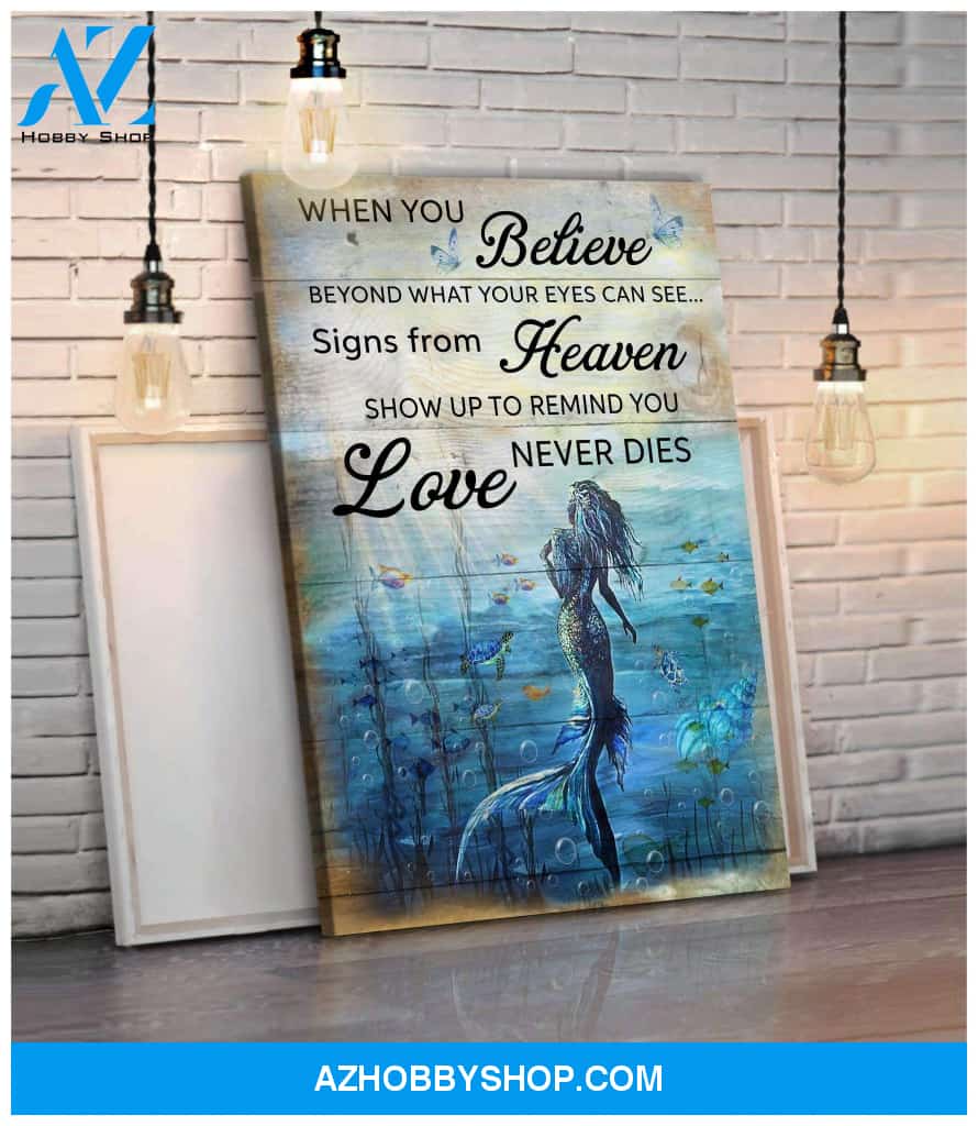 Mermaid Canvas - Hanging Art For Bedroom