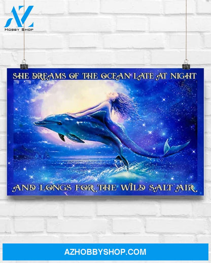 Mermaid Dream Of The Ocean Wall Hanging, Wall Decor Visual Art