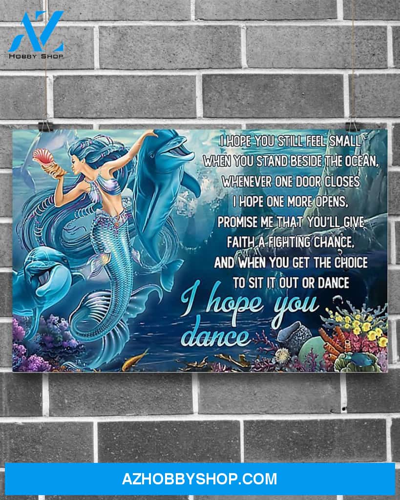 Mermaid I Hope You Dance Canvas Wall Art, Wall Decor Visual Art