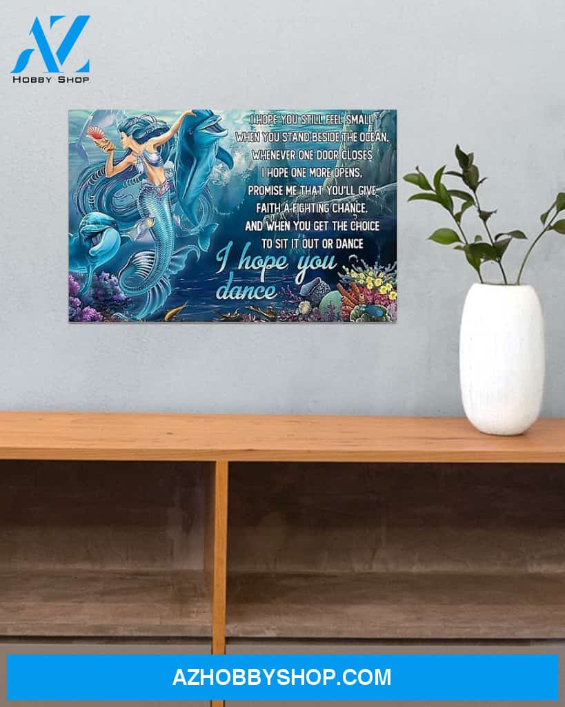 Mermaid I Hope You Dance Canvas Wall Art, Wall Decor Visual Art