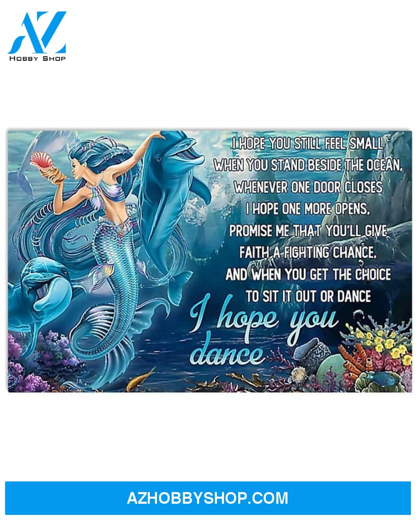 Mermaid I Hope You Dance Canvas Wall Art, Wall Decor Visual Art