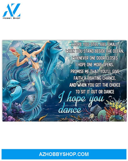 Mermaid I Hope You Dance Canvas Wall Art, Wall Decor Visual Art