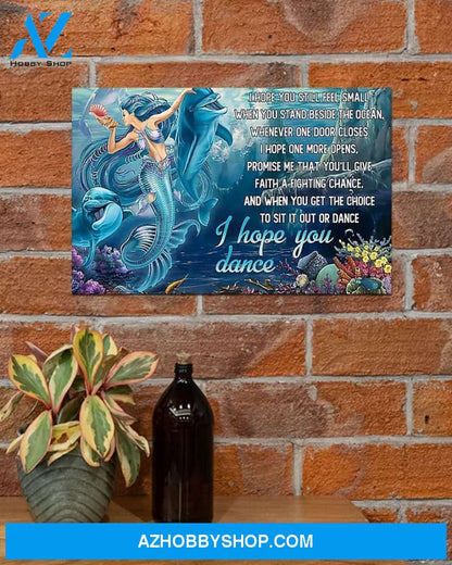 Mermaid I Hope You Dance Canvas Wall Art, Wall Decor Visual Art
