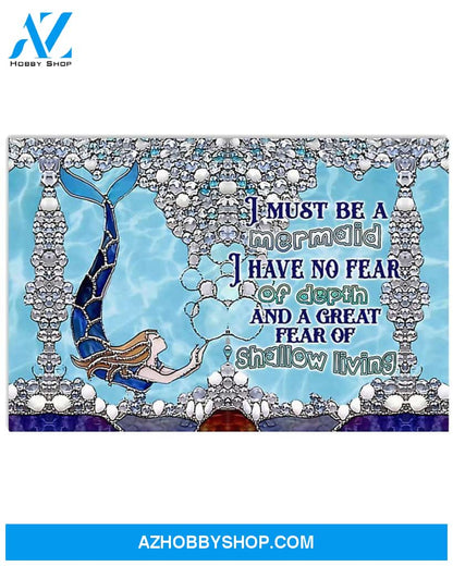 Mermaid Shallow Living Canvas Wall Art, Wall Decor Visual Art