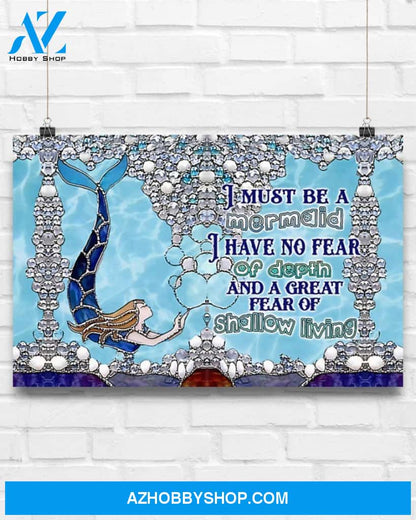 Mermaid Shallow Living Canvas Wall Art, Wall Decor Visual Art
