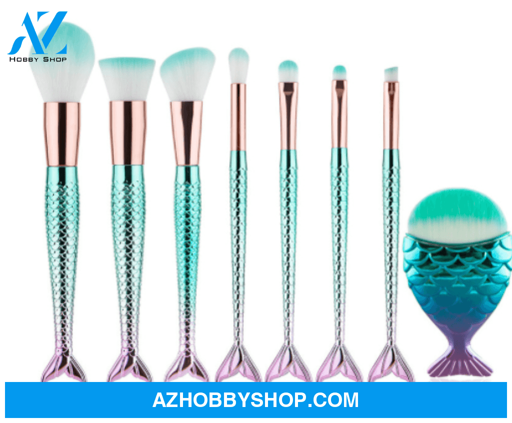 Mermaid Shaped Makeup Brushes Default