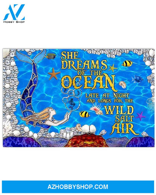 Mermaid She Dreams Of The Ocean Canvas Prints, Wall Decor Visual Art