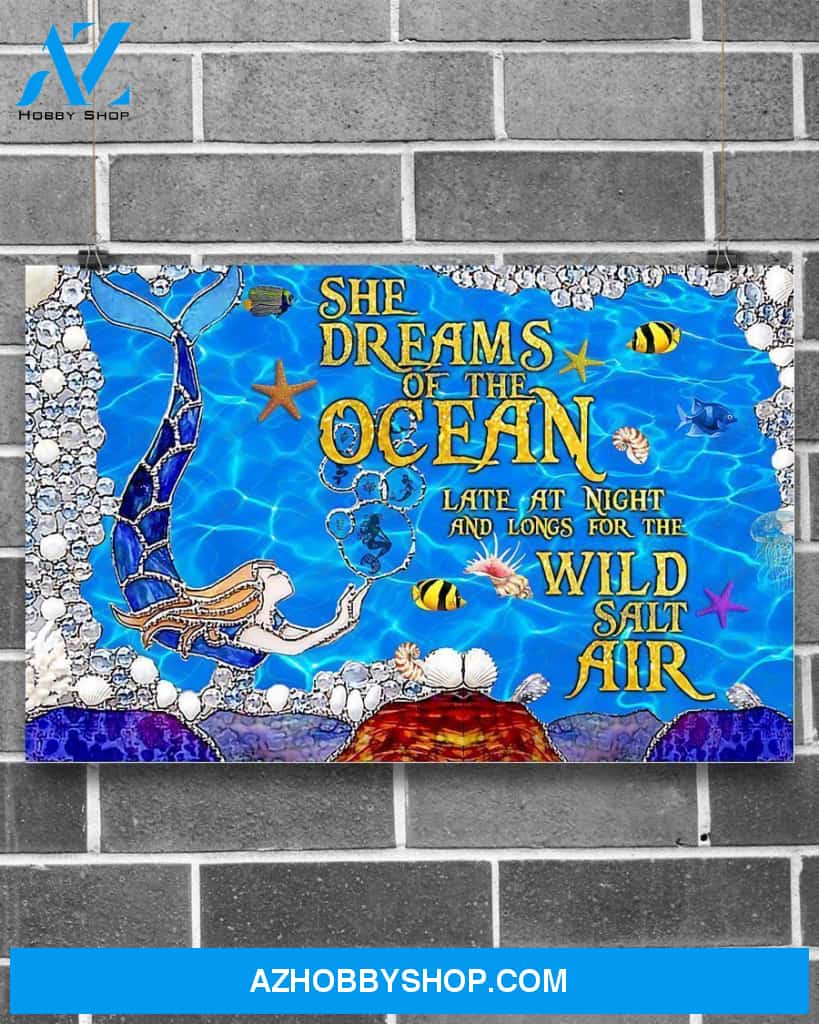 Mermaid She Dreams Of The Ocean Canvas Prints, Wall Decor Visual Art