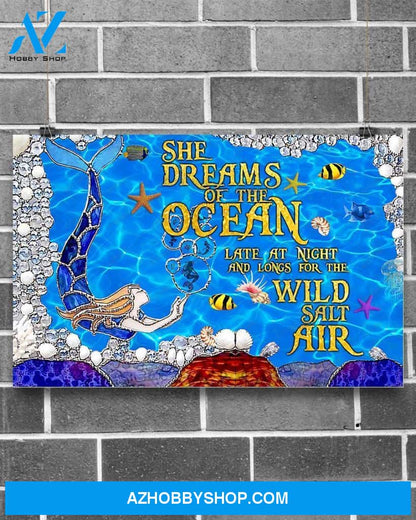Mermaid She Dreams Of The Ocean Canvas Prints, Wall Decor Visual Art