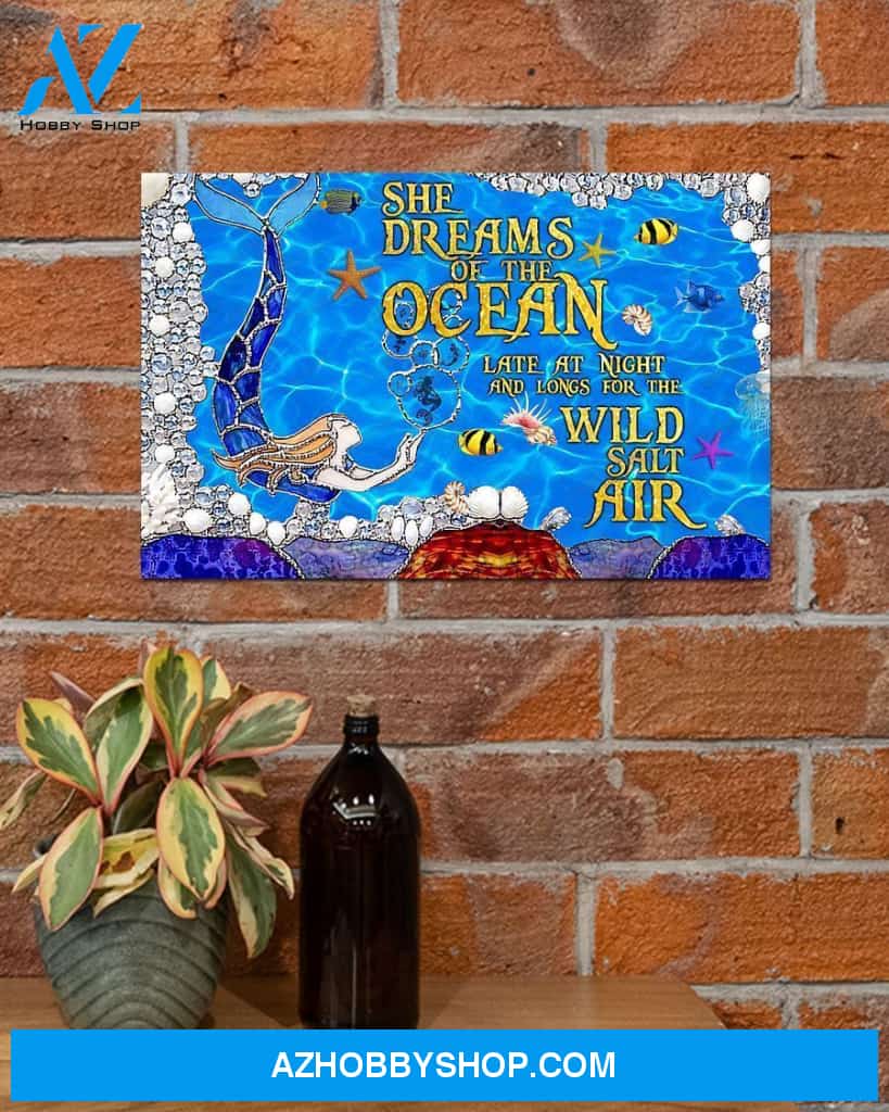 Mermaid She Dreams Of The Ocean Canvas Prints, Wall Decor Visual Art