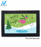 Merry & Bright Flamingo Doormat - 18" x 30"