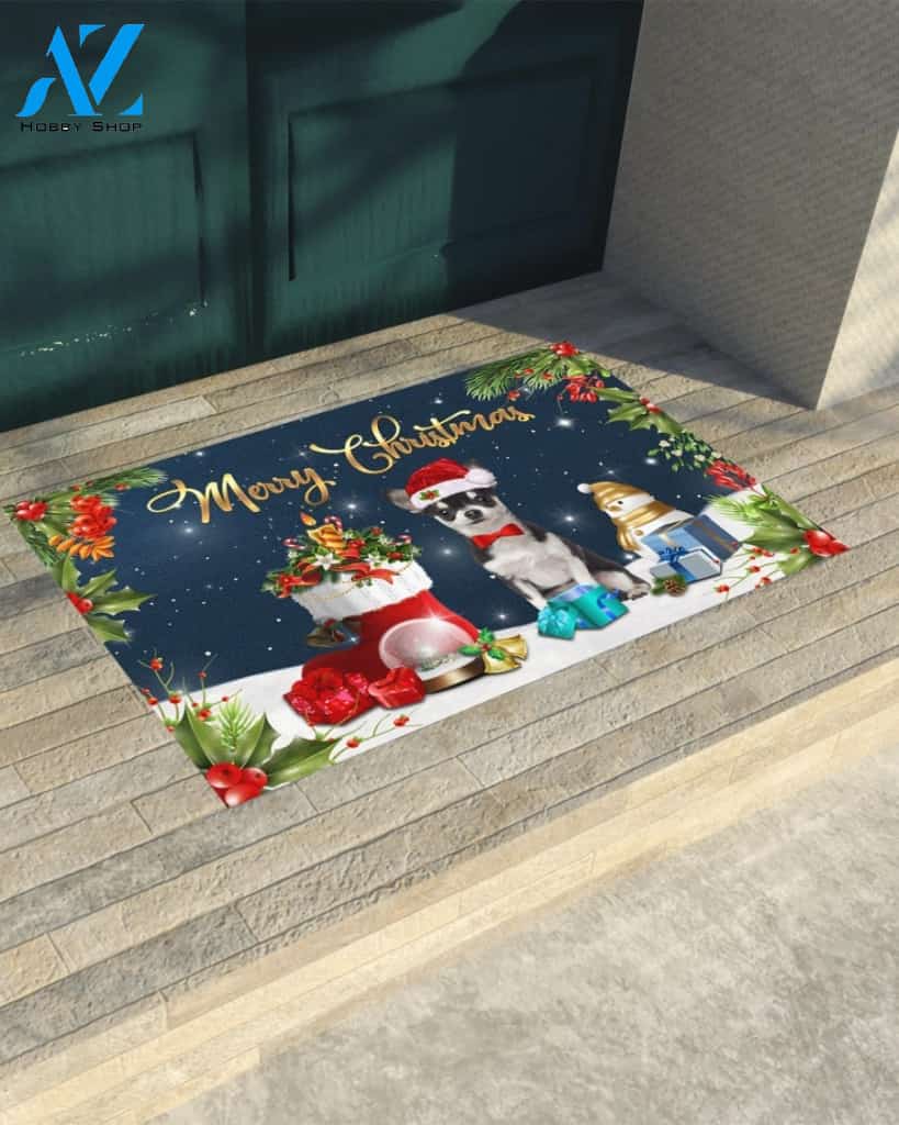 Merry Christmas Chihuahua Doormat Welcome Mat Housewarming Gift Home Decor Funny Doormat Gift Idea For Christmas Gift For Dog Lovers